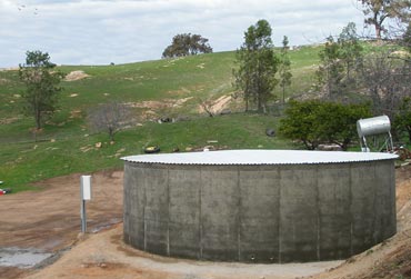 Above ground concrete water tanks